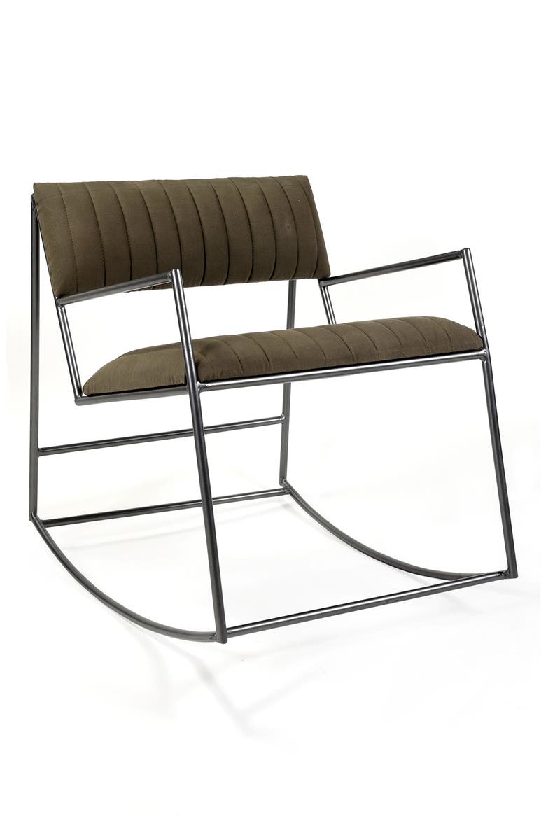 Beau Canvas Rocking Chair, Main, color, OLIVE CANVAS/ BLACK