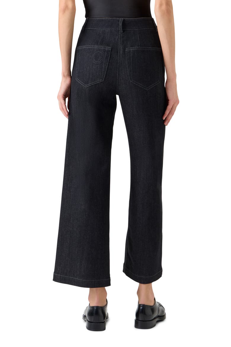 Caia High Waist Crop Straight Leg Jeans, Alternate, color, BLACK DENIM