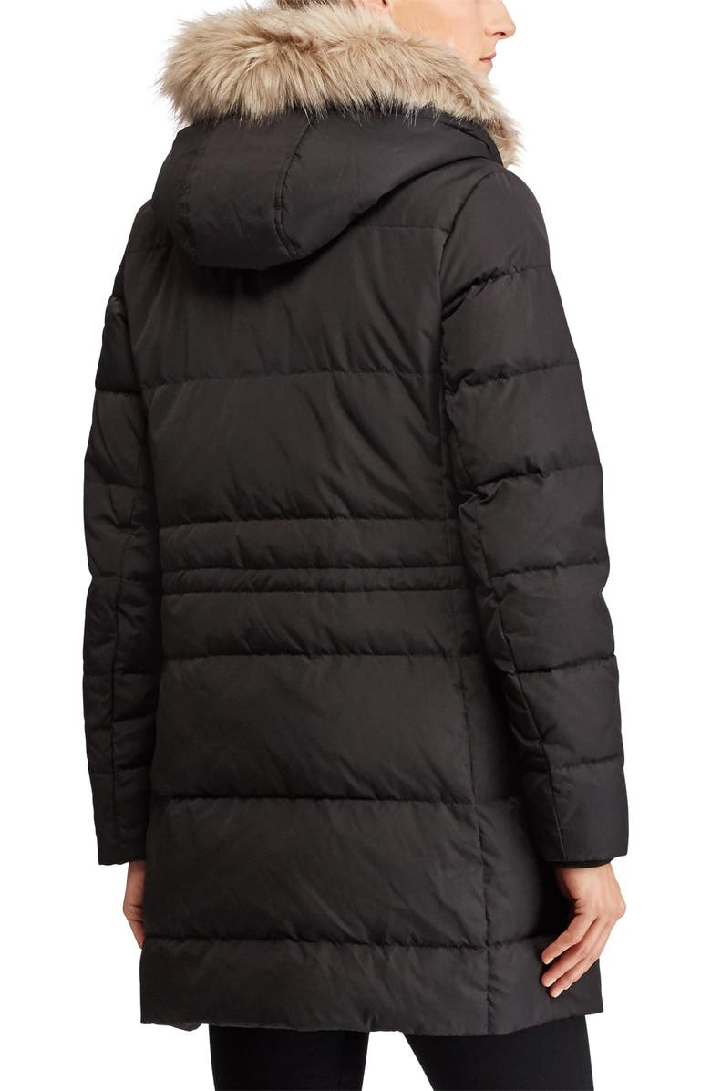 Lauren Ralph Lauren Faux Shearling Lined Down & Feather Coat, Alternate, color, 