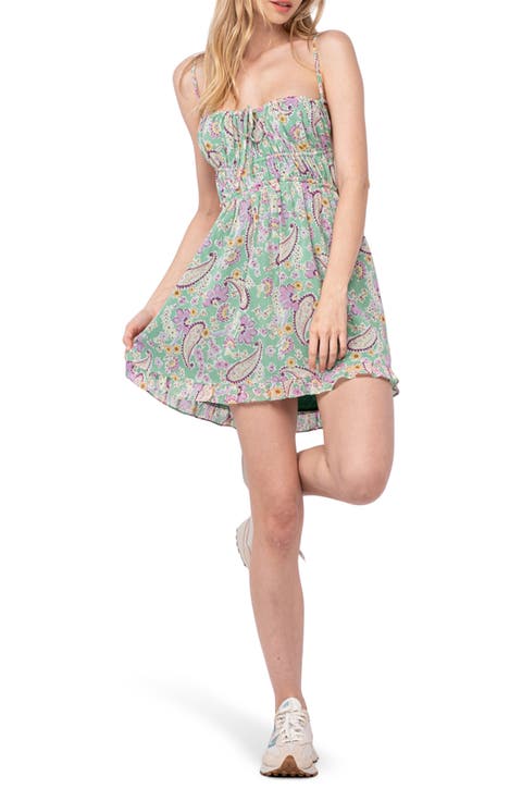 Paisley Open Back Minidress