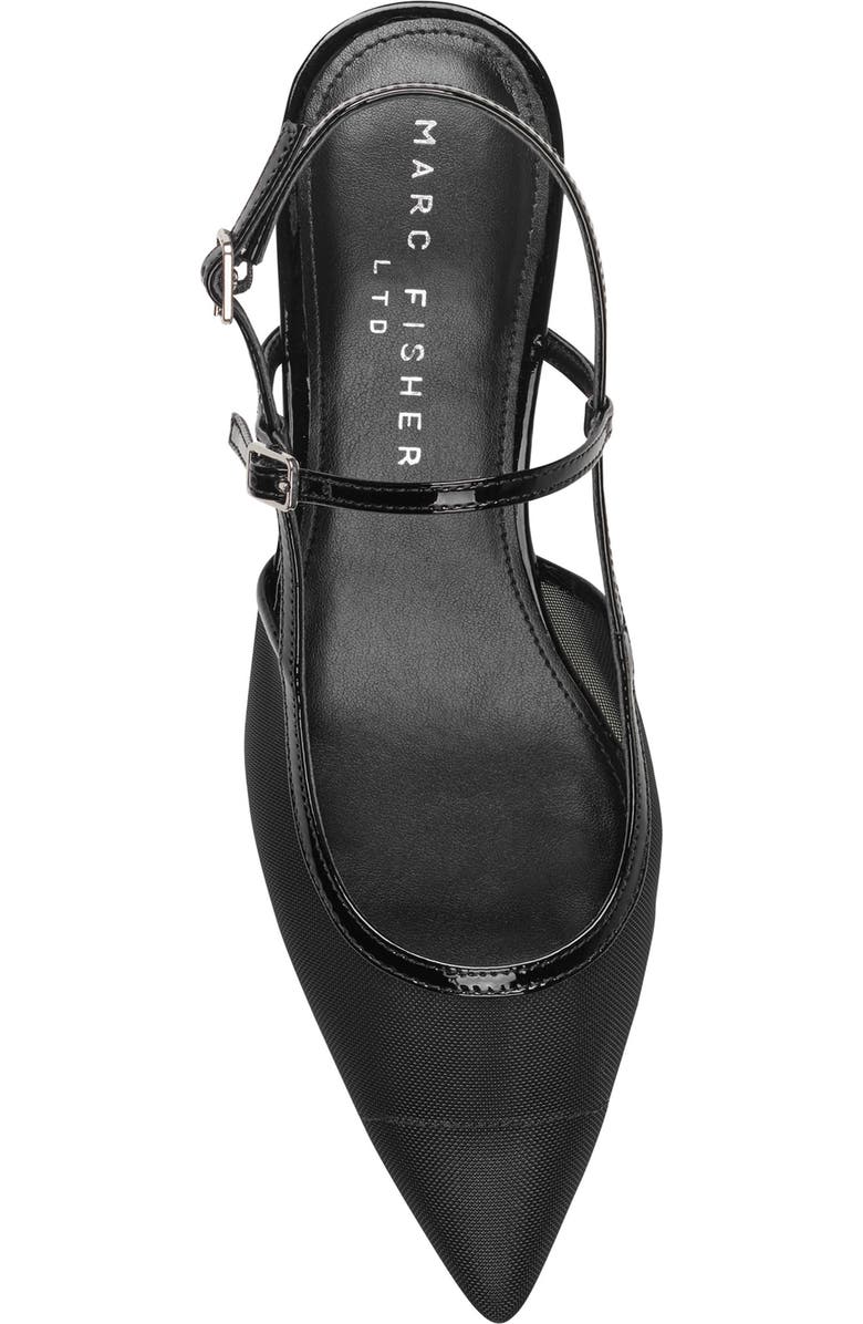 Marc Fisher LTD Ceddy Slingback Pointed Toe Kitten Heel Pump, Alternate, color, Black