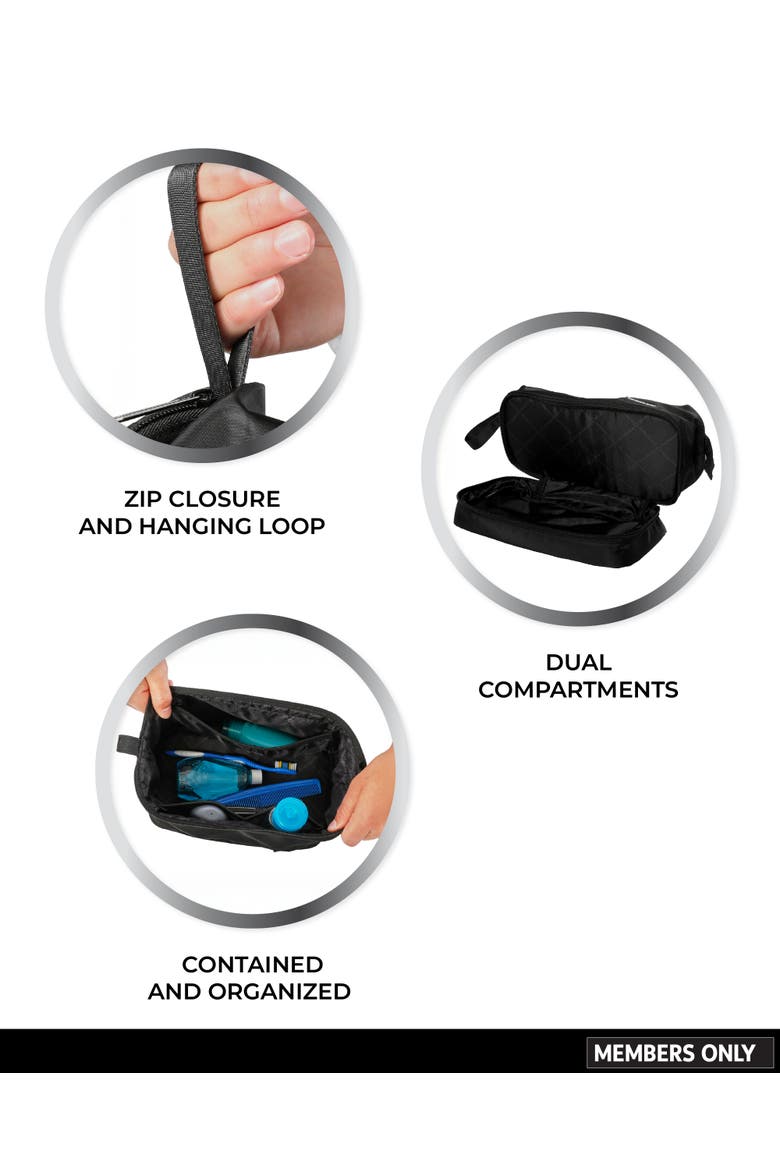 Travel Pouch with Zipper Closure, Alternate, color, Black