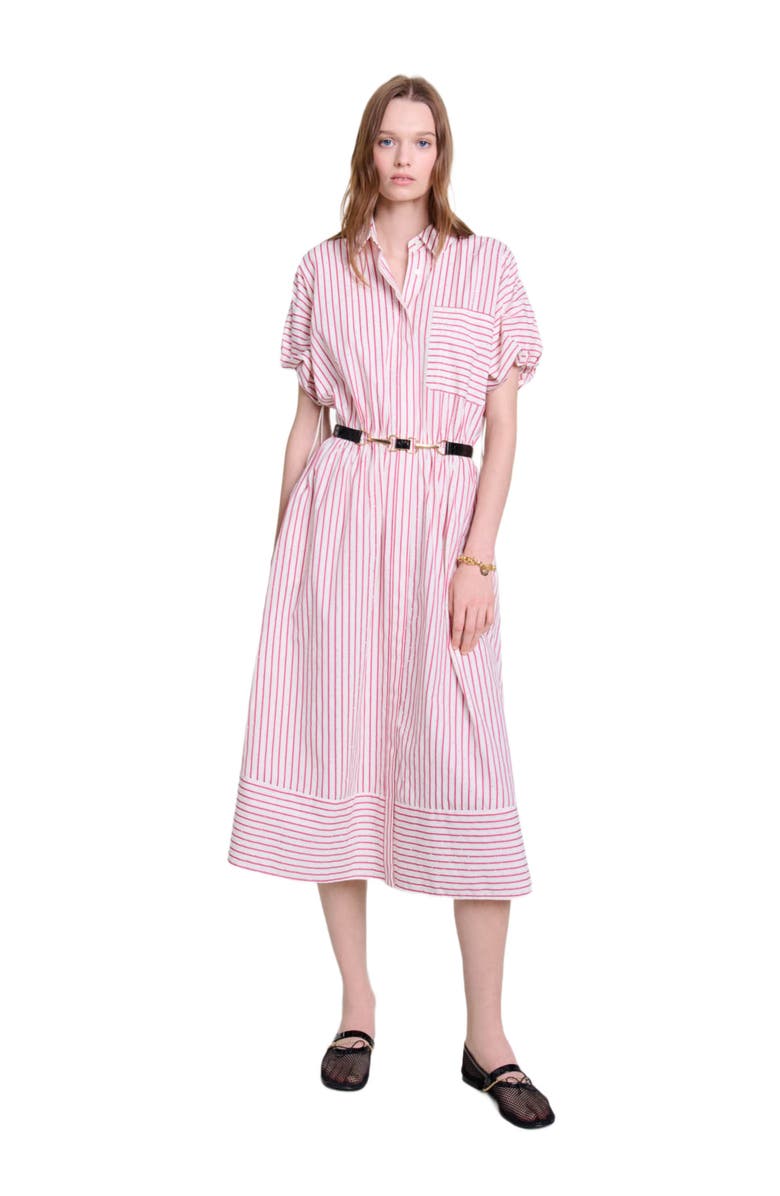 maje Striped and rhinestone maxi dress, Alternate, color, 