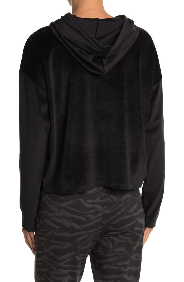 Z by Zella Velour Pullover Crop Hoodie, Alternate, color, 