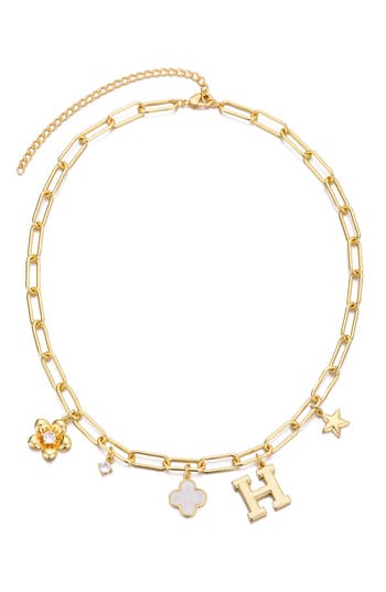 Adornia Initial Charm Pendant Necklace In Gold