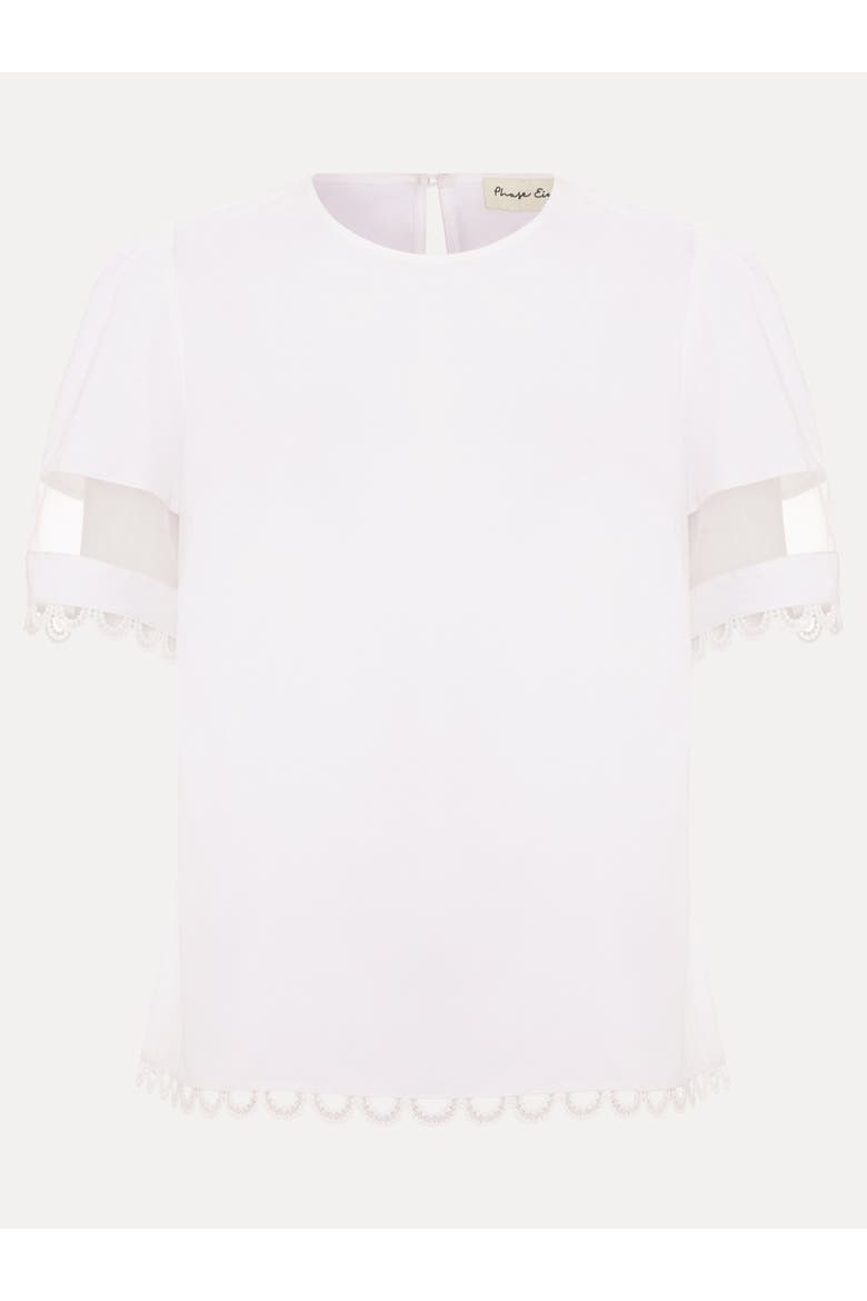 Rebecca Detail Top, Alternate, color, White