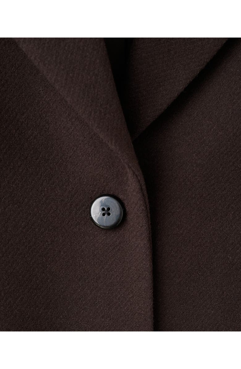 MANGO Lips Wool Blend Coat with Faux Fur Collar, Alternate, color, Chocolate