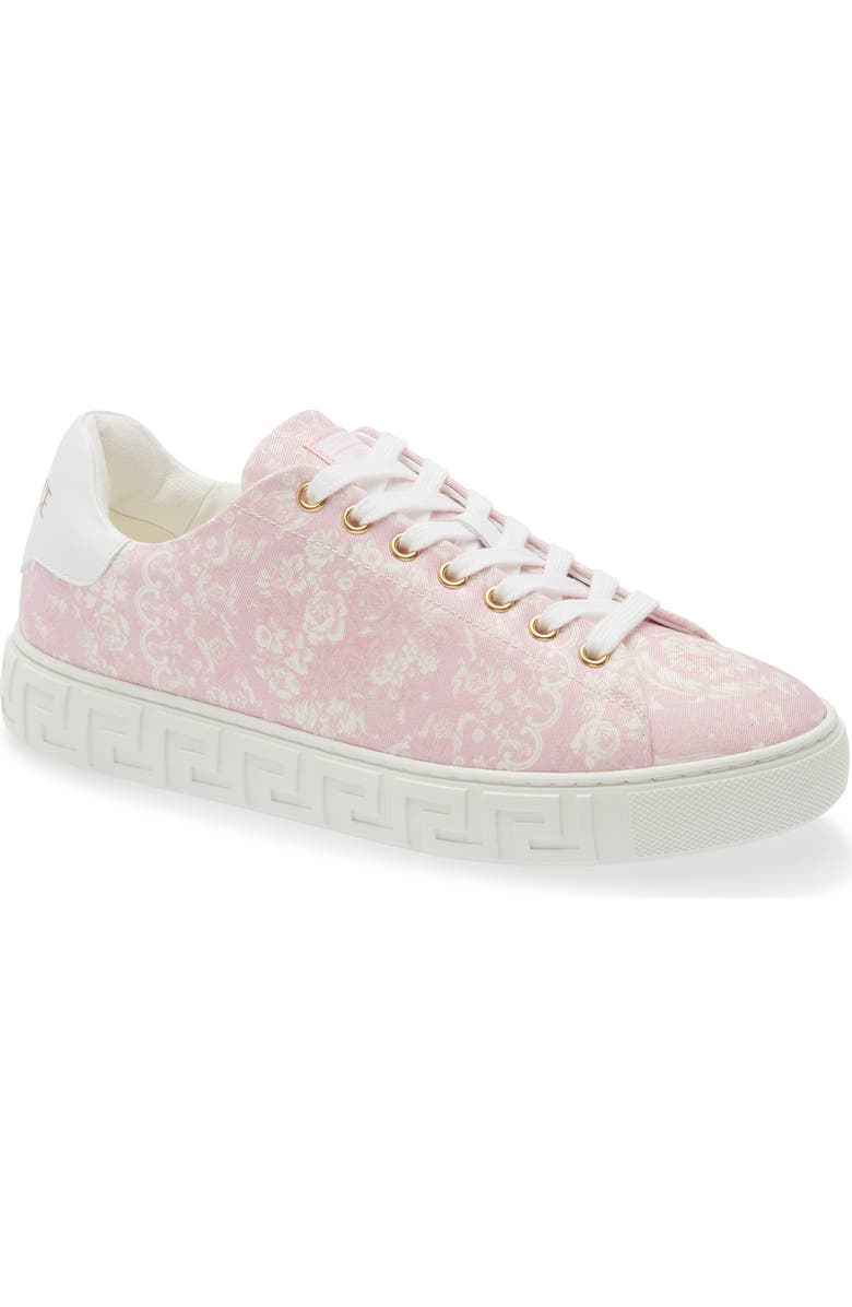 Versace Barocco Jacquard Greca Low Top Sneaker, Main, color, Pink Multicolor Oro