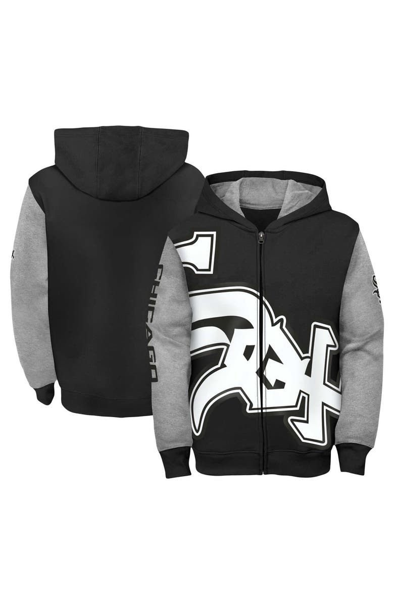 Outerstuff Youth Fanatics Branded Black/Gray Chicago White Sox Postcard Full-Zip Hoodie Jacket, Alternate, color,