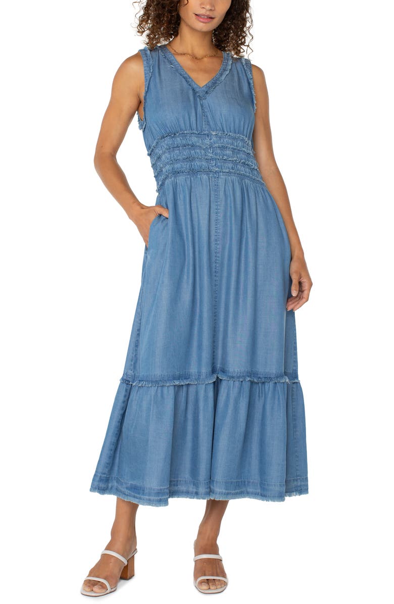 Liverpool Los Angeles Denim Maxi Dress, Alternate, color, Delwood