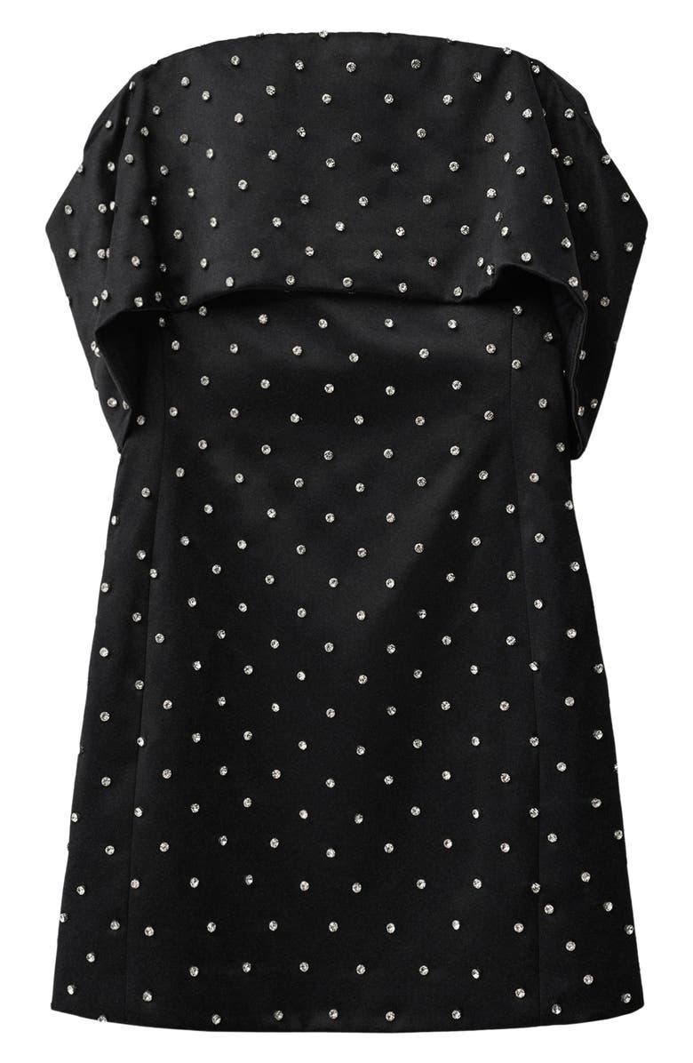 MANGO Rhinestone Off-the-Shoulder Minidress, Alternate, color, Black