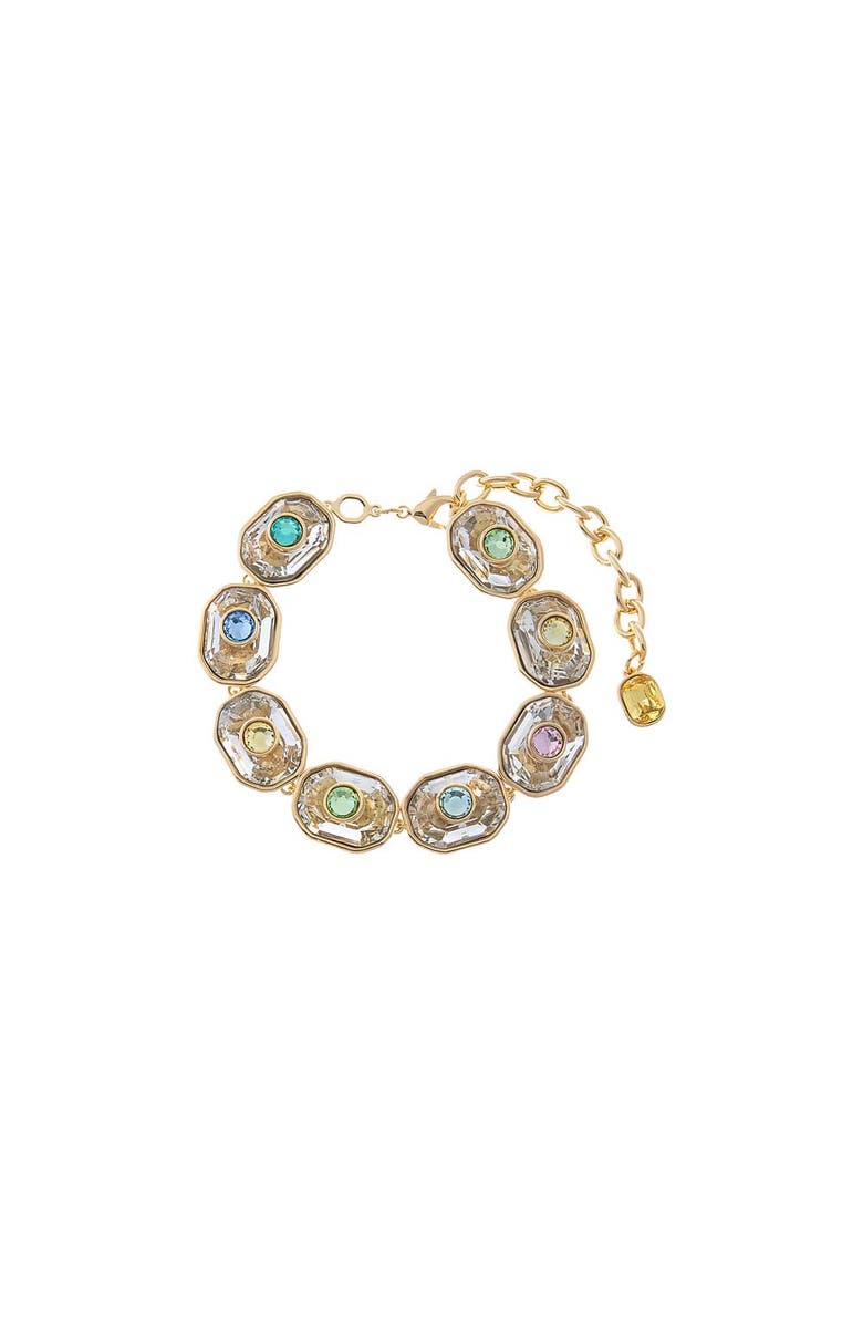 BY ADINA EDEN Colored Fancy Emerald Bezel Tennis Bracelet, Main, color, Gold