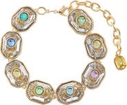 BY ADINA EDEN Colored Fancy Emerald Bezel Tennis Bracelet