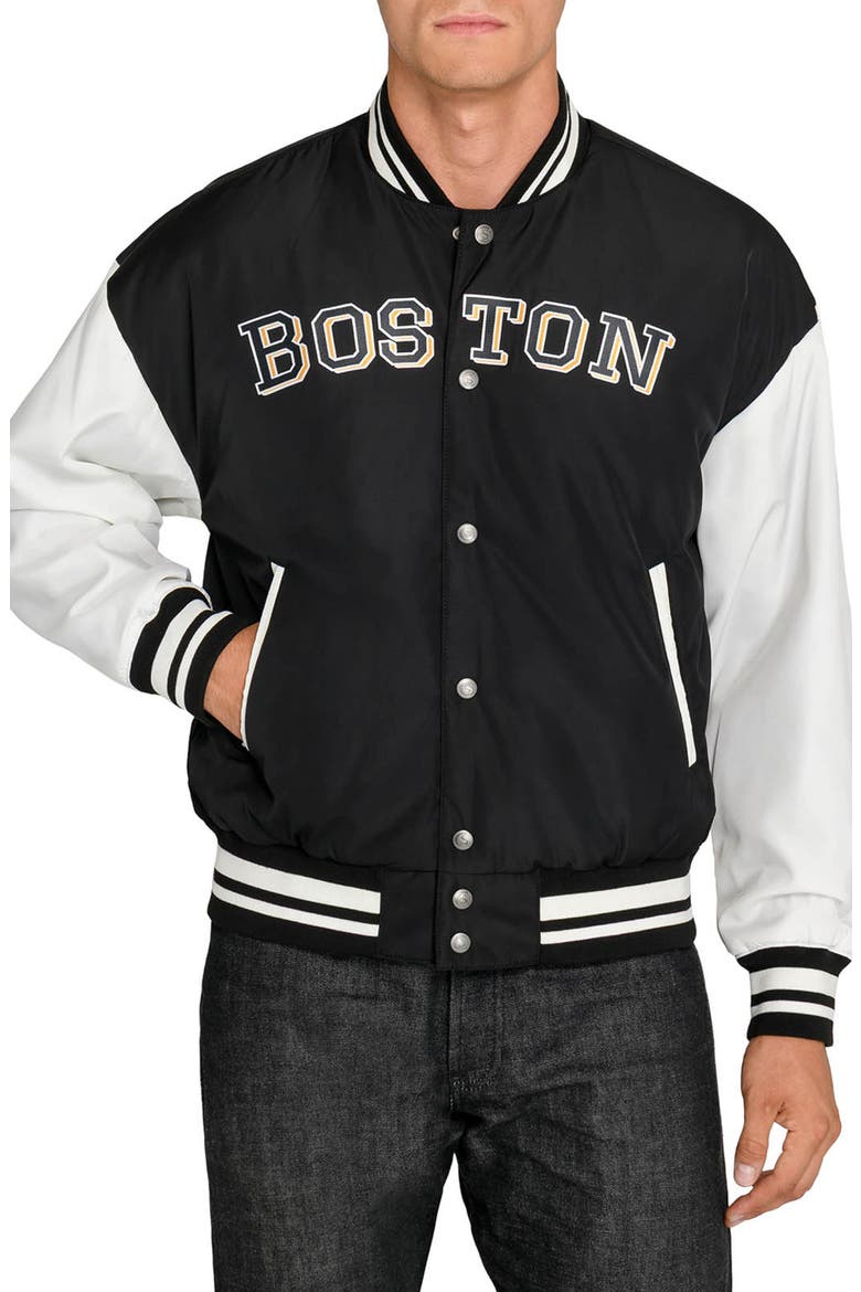 Boston Bruins Varsity Jacket, Alternate, color, BLACK