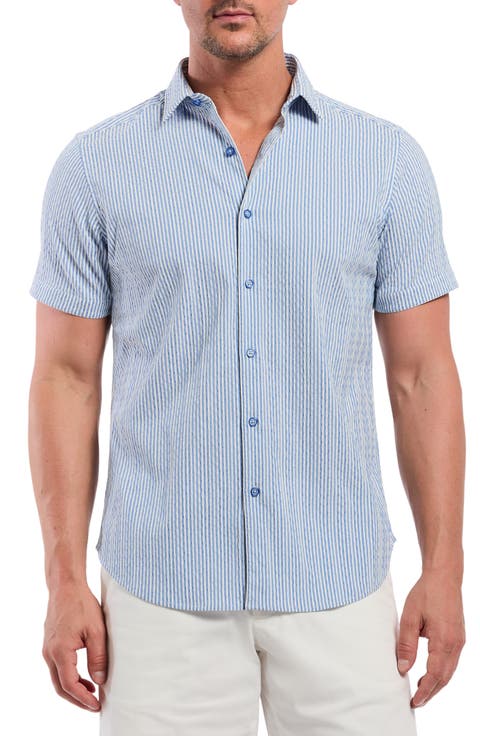 Fornillo Classic Fit Stripe Short Sleeve Button-Up Shirt