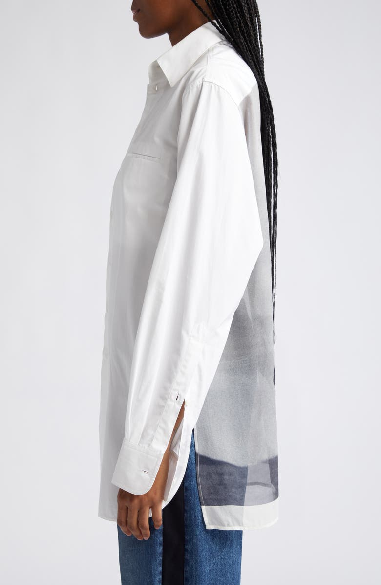 Stella McCartney Horse Print Cotton Button-Up Shirt, Alternate, color,