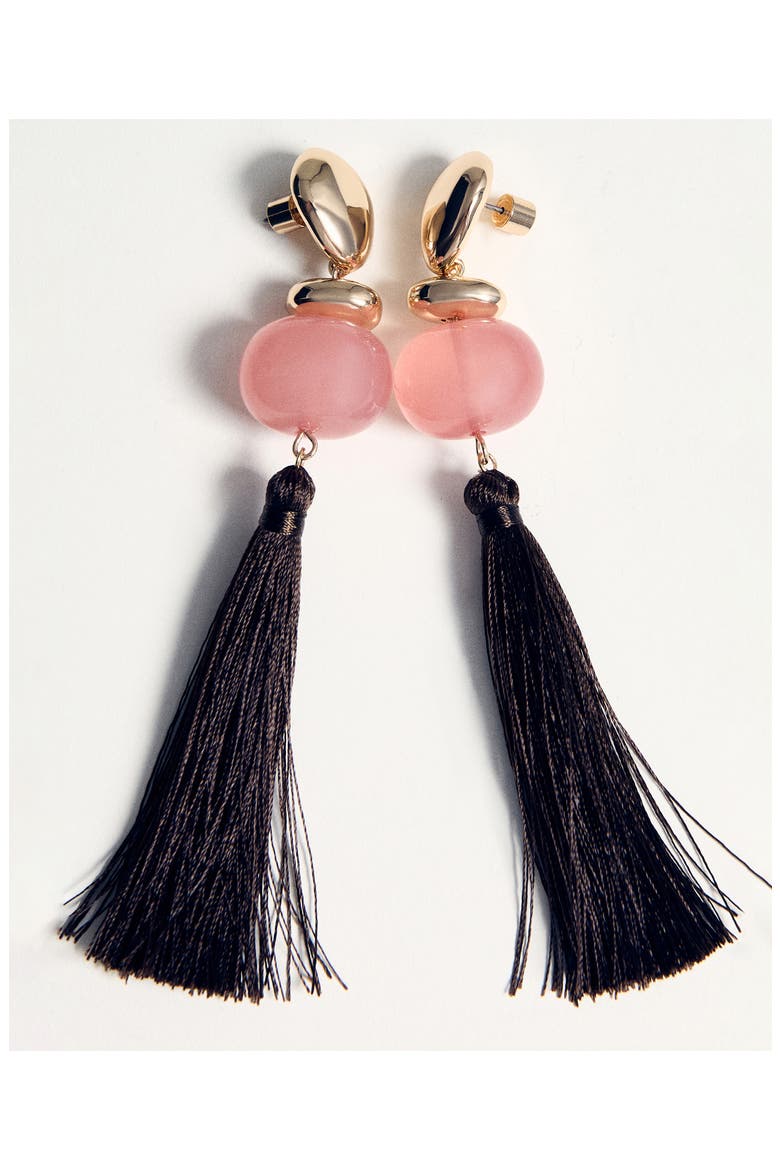 Tassel Pendant Earrings, Alternate, color, BROWN