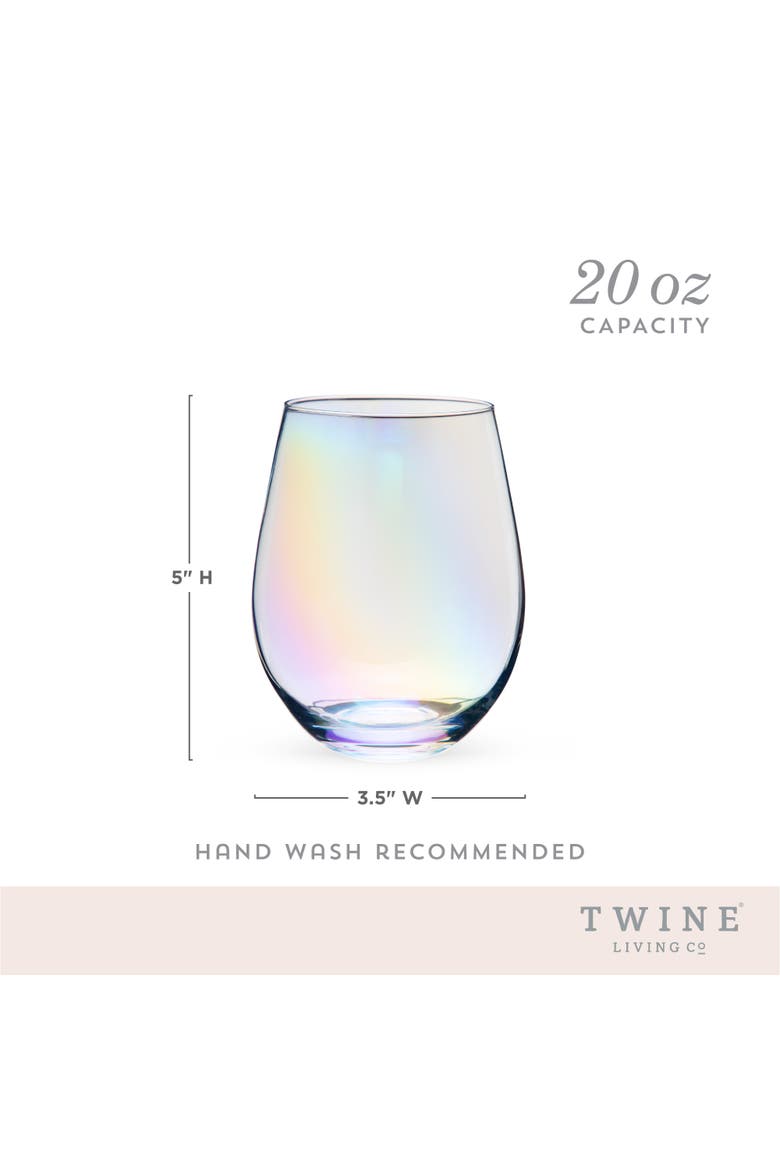 Luster Stemless Wine Glasses Set of 2, Alternate, color, Multicolor