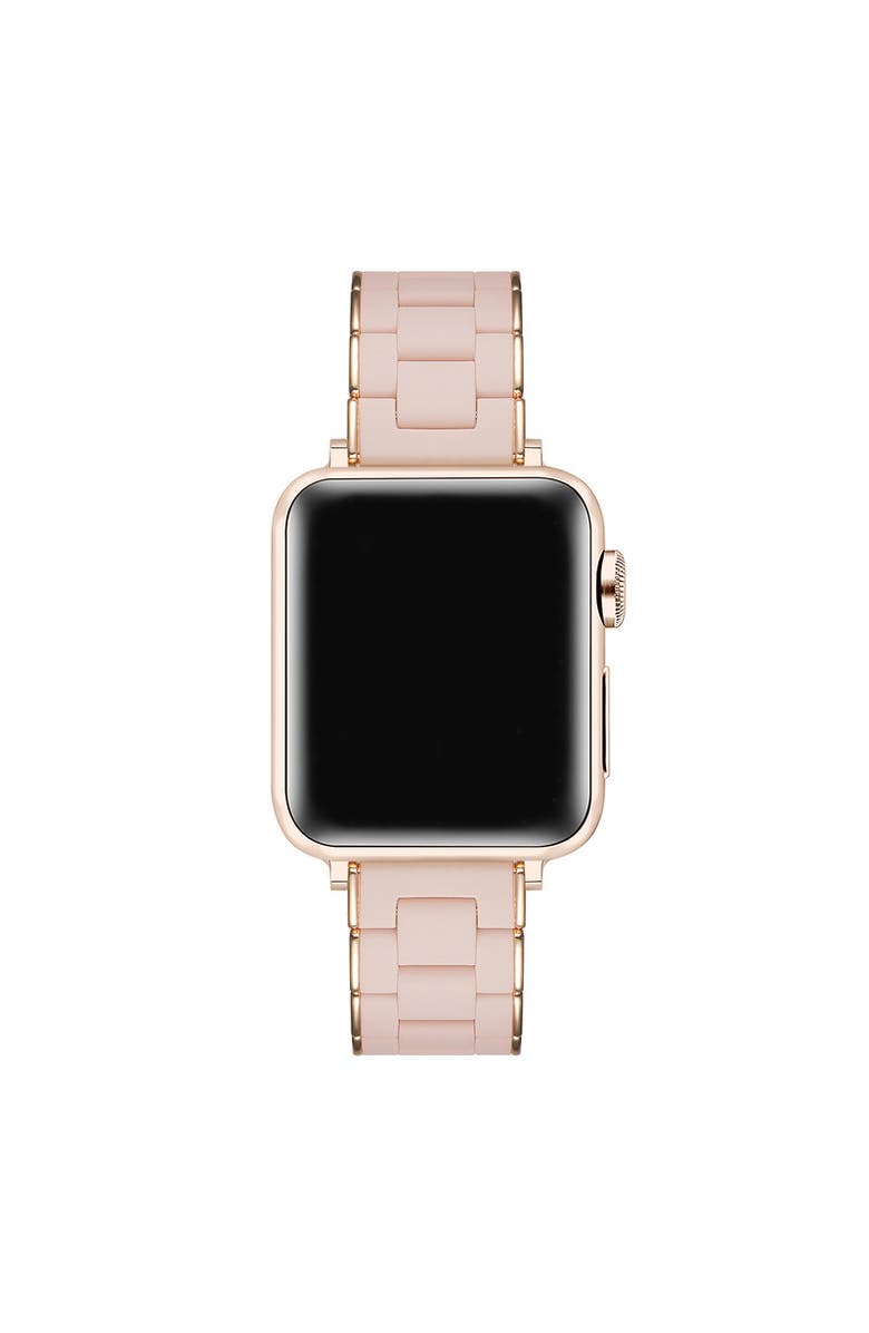 Posh Tech Orla Silicone + Stainless Steel Band for Apple Watch, Alternate, color, Light Pink