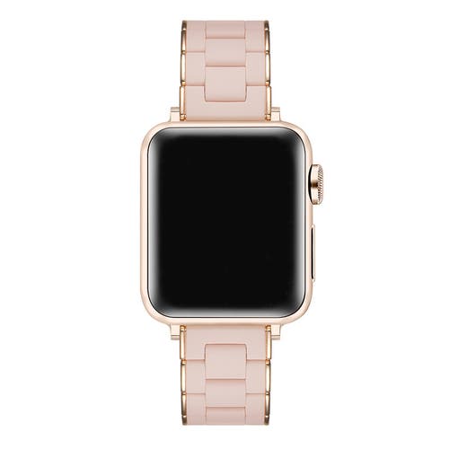 Posh Tech Orla Silicone + Stainless Steel Band For Apple Watch In Pink