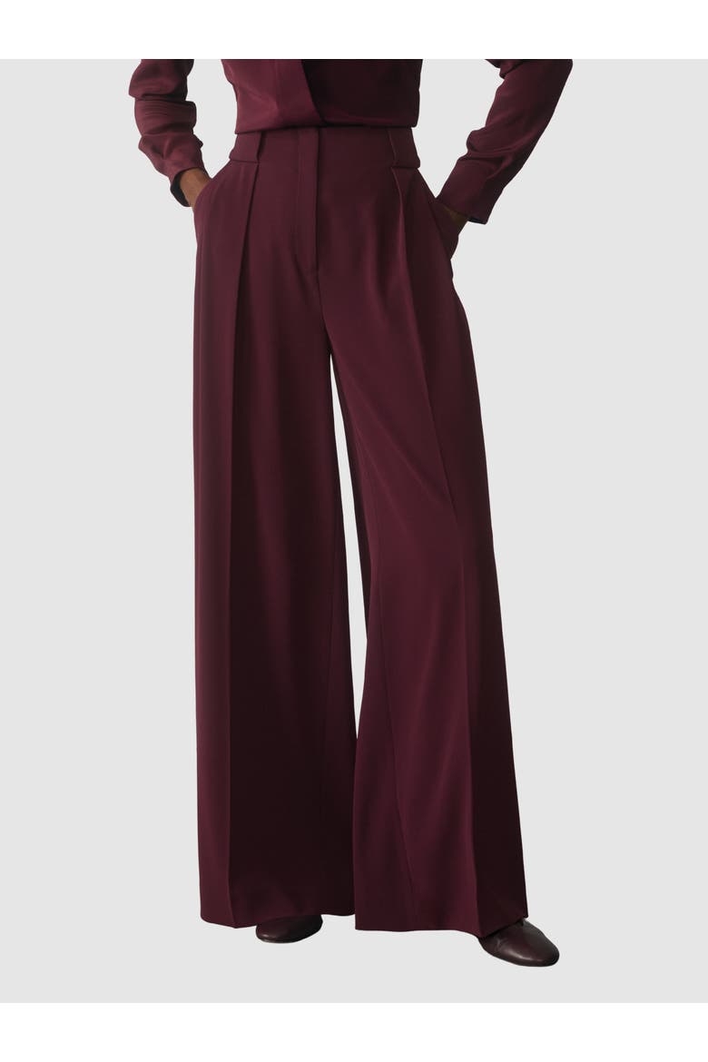 Clever Crepe Lyon Palazzo Trousers, Main, color, Purple