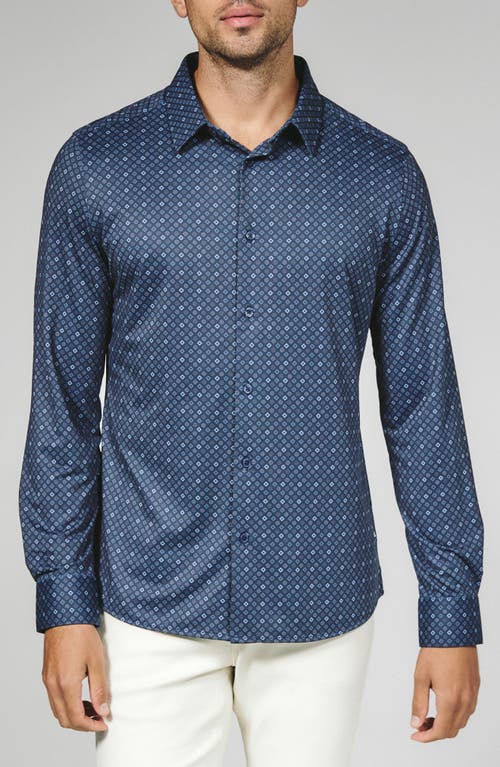 7 Diamonds Liam Button-up Shirt In Blue