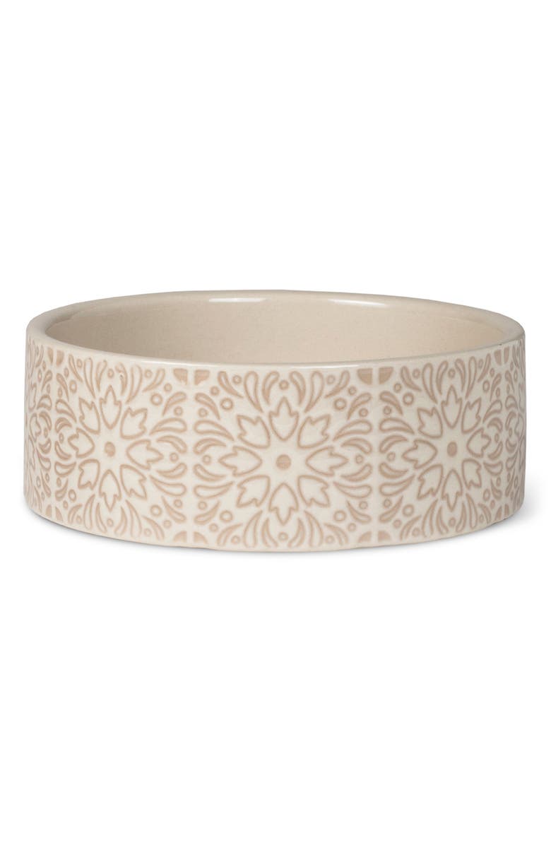 Fringe Studio Imprint Design Small Pet Bowl, Main, color, Beige