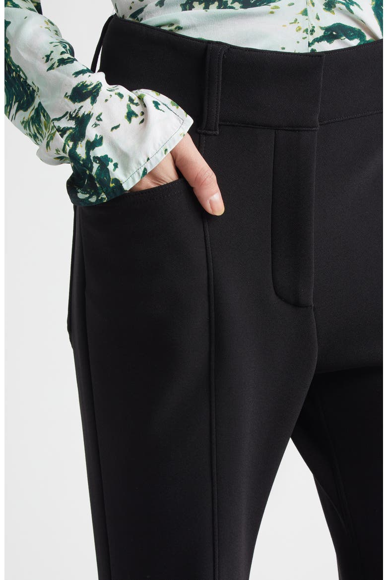 Kalea Compact Stretch Crepe Pants, Alternate, color, BLACK