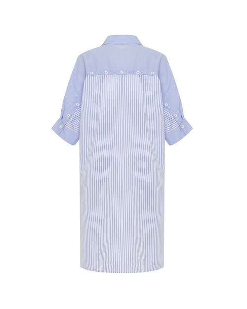 Theo The Label Echo Back Button Dolman Dress In Sky Blue
