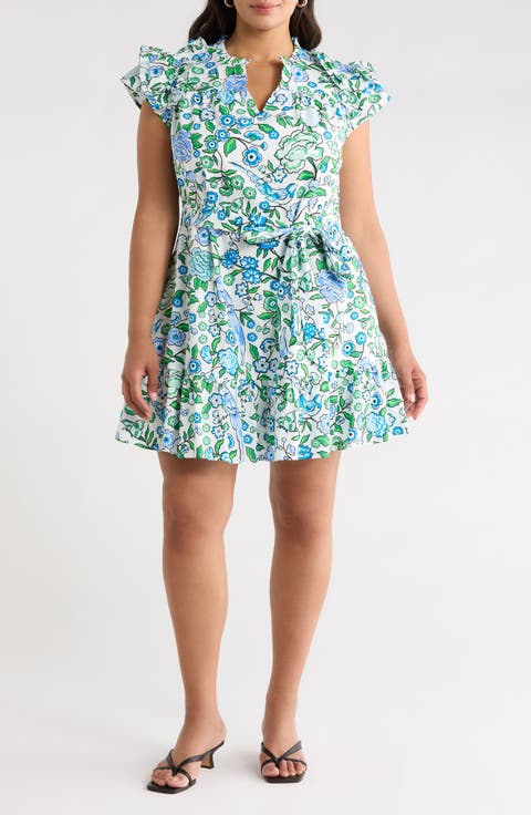 Floral Ruffle Sleeve Minidress