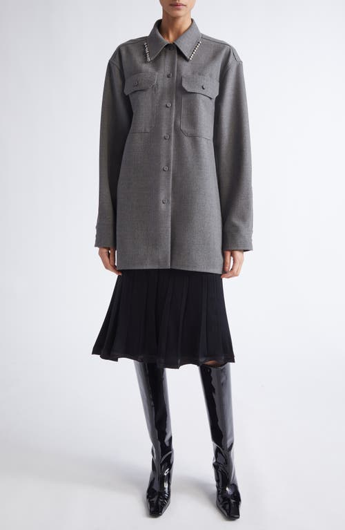 Jil Sander Studded Collar Long Sleeves Chest Pockets In Gray