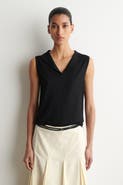 COS Sailor-collar Knitted Cotton-silk Top