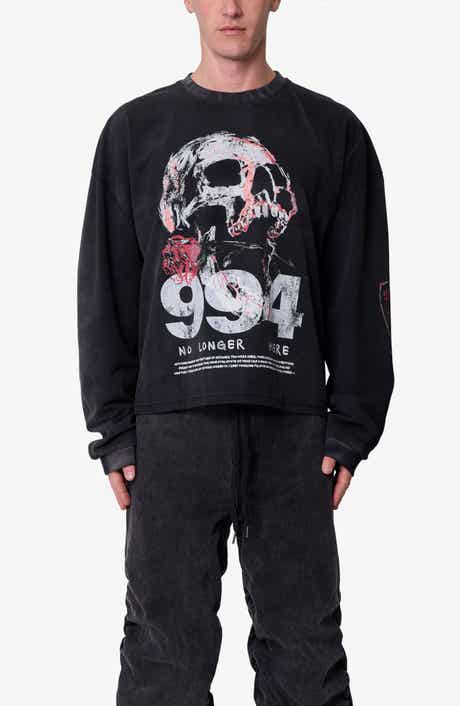 No Longer Here Oversize Long Sleeve Cotton Graphic T-Shirt