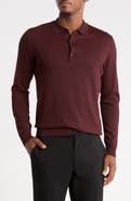 TOM BAINE Long Sleeve Knit Polo