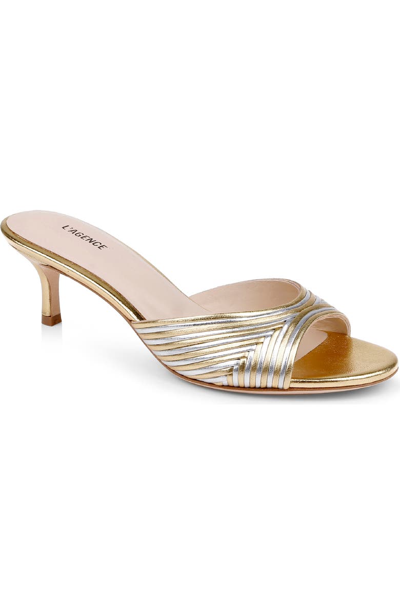L'AGENCE Chamonix Sandal, Main, color, Gold/ Silver