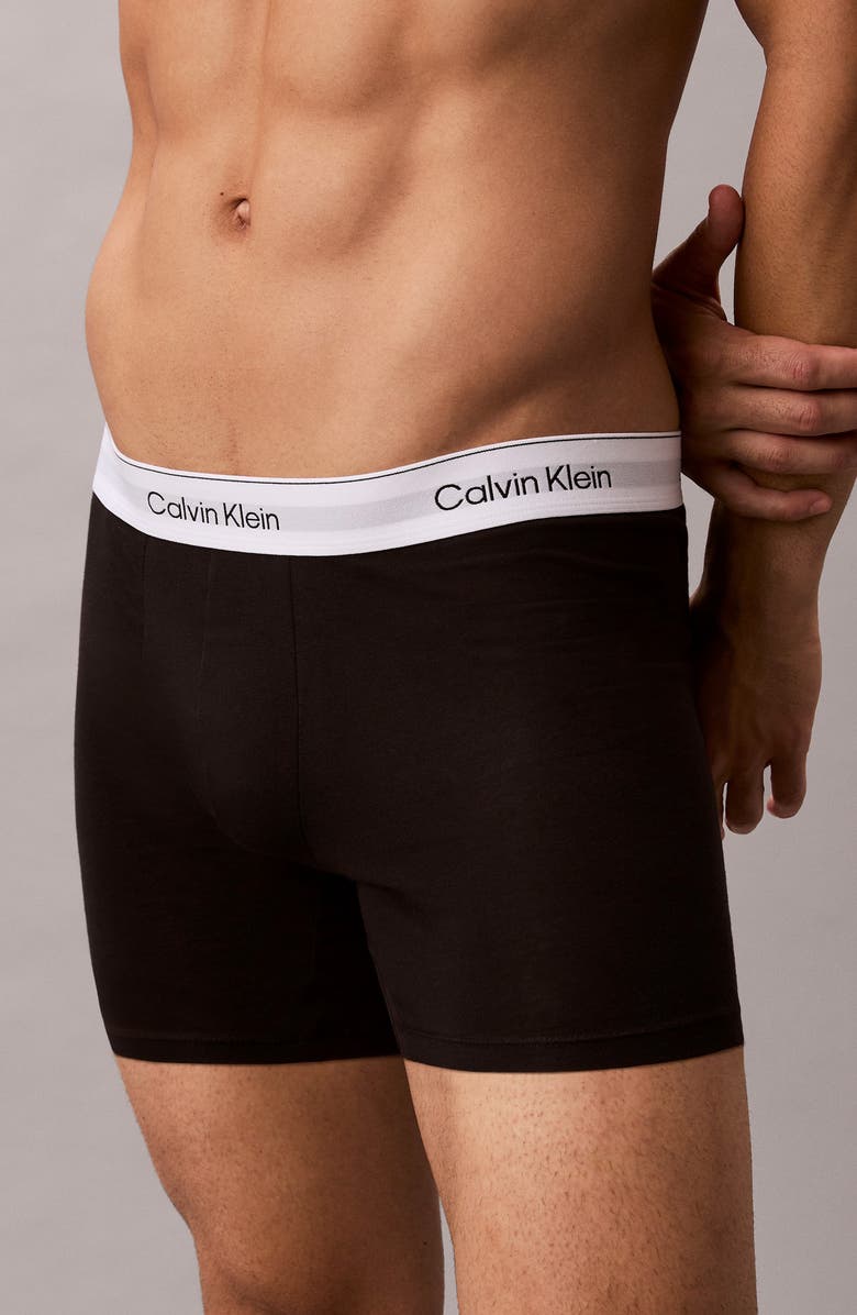 Calvin Klein Icon 3-Pack Stretch Cotton Boxer Briefs, Alternate, color, Black/ Diamond Logo Black