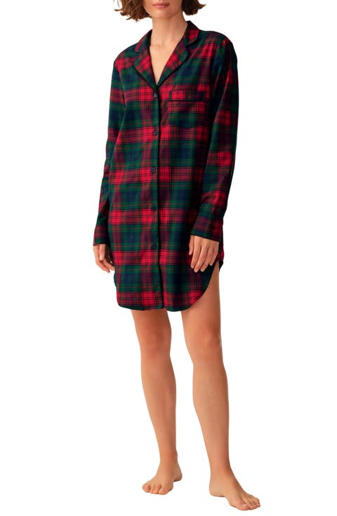 Plaid Brushed Cotton Twill Nightshirt