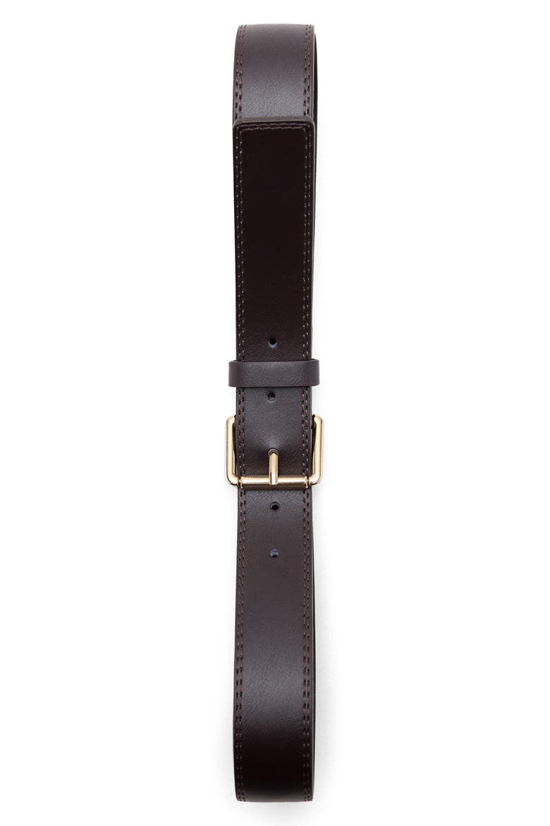 Wide Faux Leather Belt, Main, color, CHOCOLATE