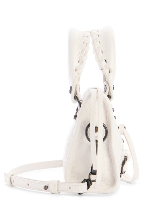 Balenciaga Nano Le City Leather Convertible Crossbody Bag In White