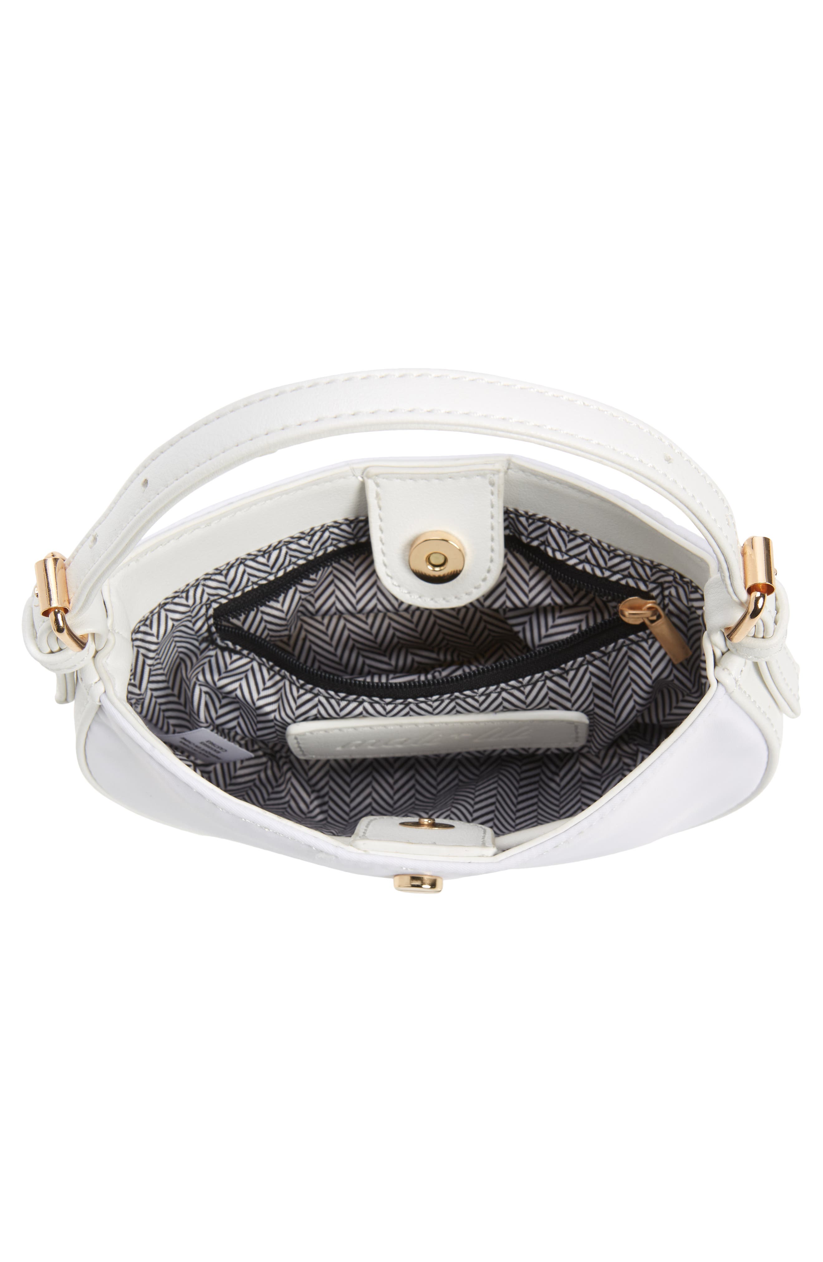 Mali + Lili Mini Nylon Baguette Bag, Alternate, color, White