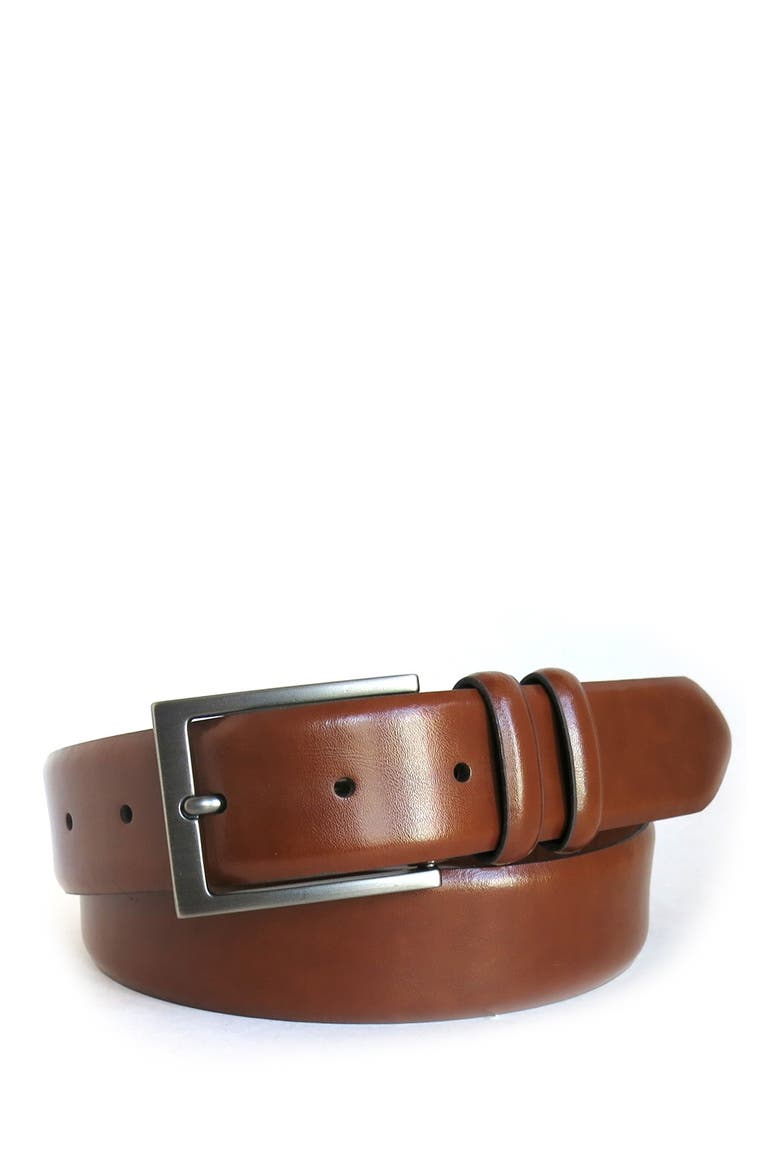 Double Loop Leather Belt, Main, color, COGNAC