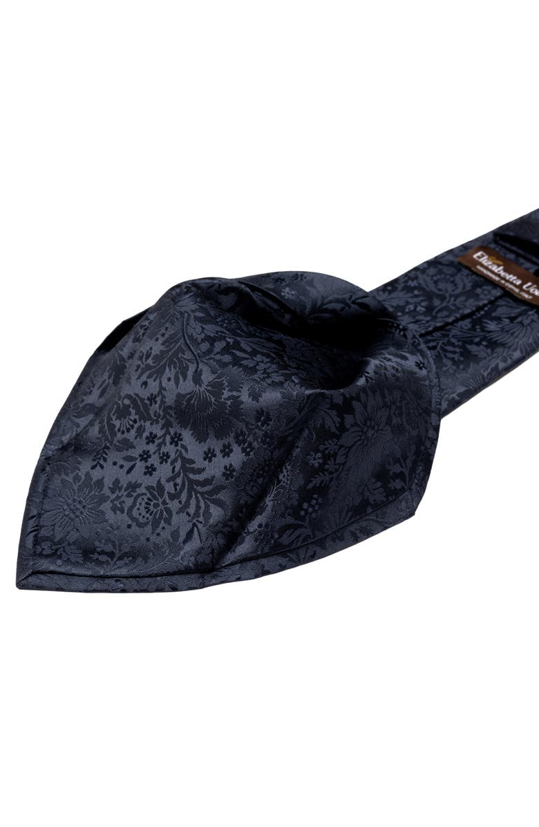 Elizabetta Goldoni - Silk Jacquard Tie for Men, Alternate, color, Midnight Blue