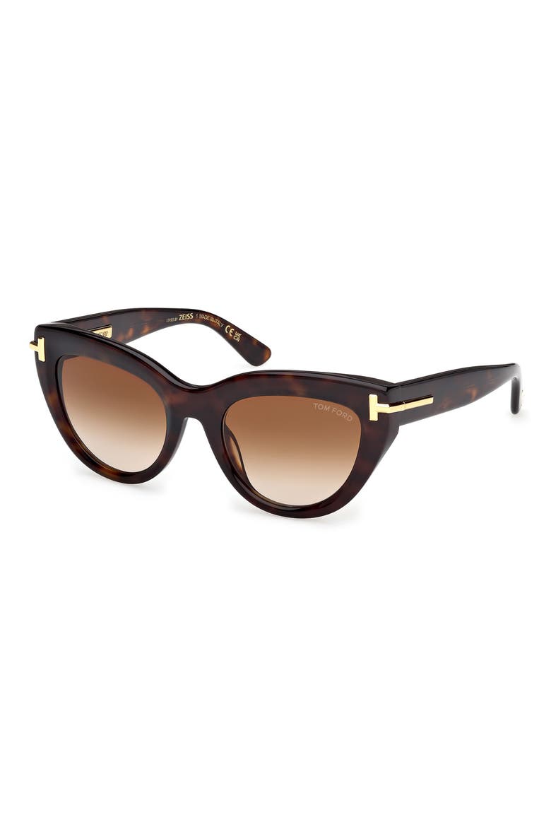 Icon 52mm Cat Eye Sunglasses, Alternate, color, SHINY DARK HAVANA BEVELED