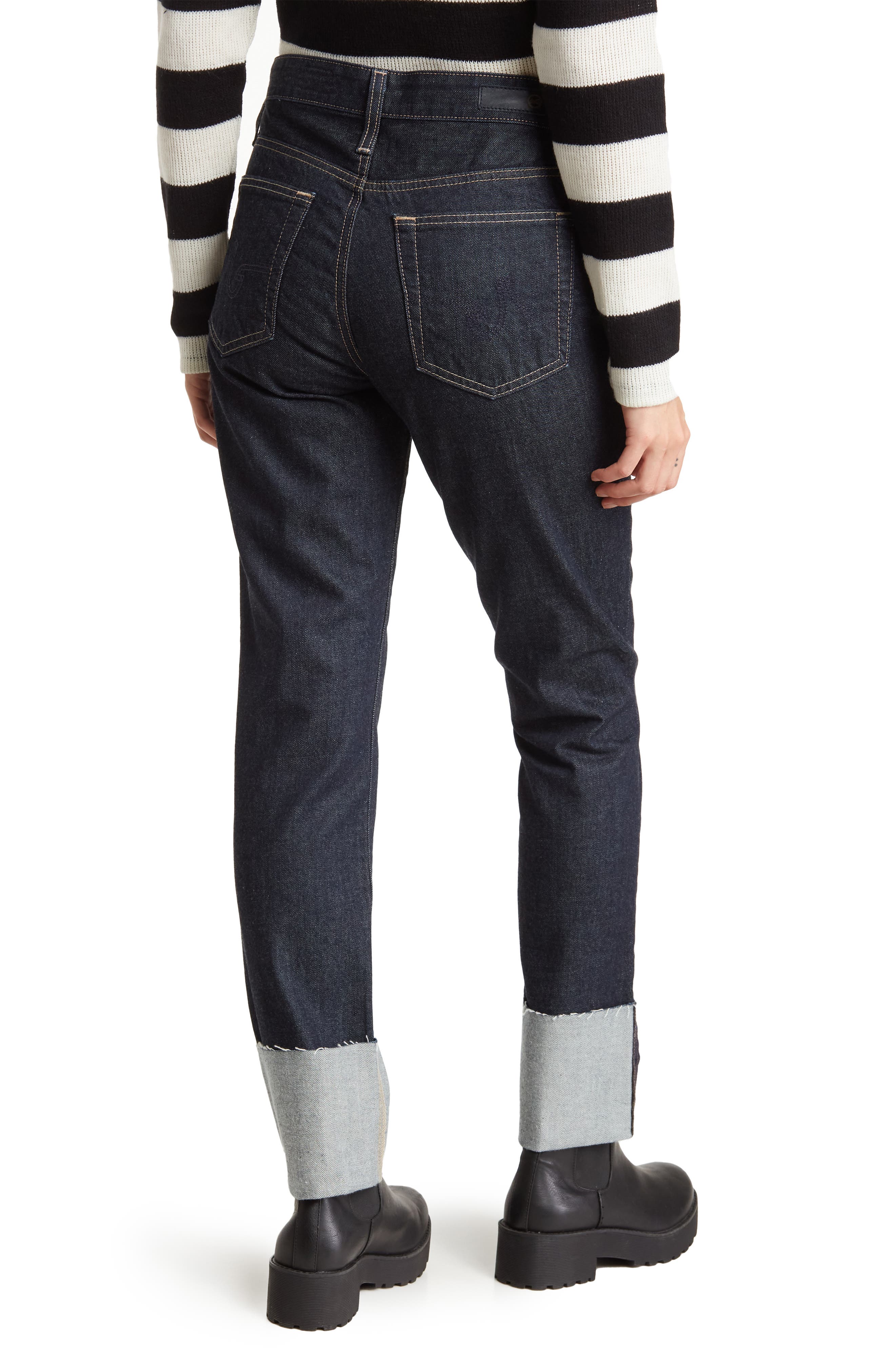 Mari Raw Hem Slim Straight Leg Jeans - image 2