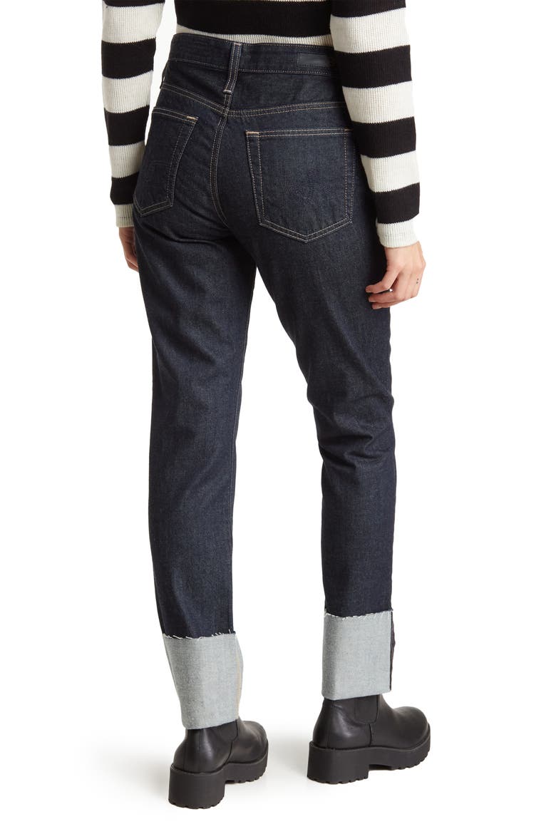 Mari Raw Hem Slim Straight Leg Jeans, Alternate, color, MOONRISE