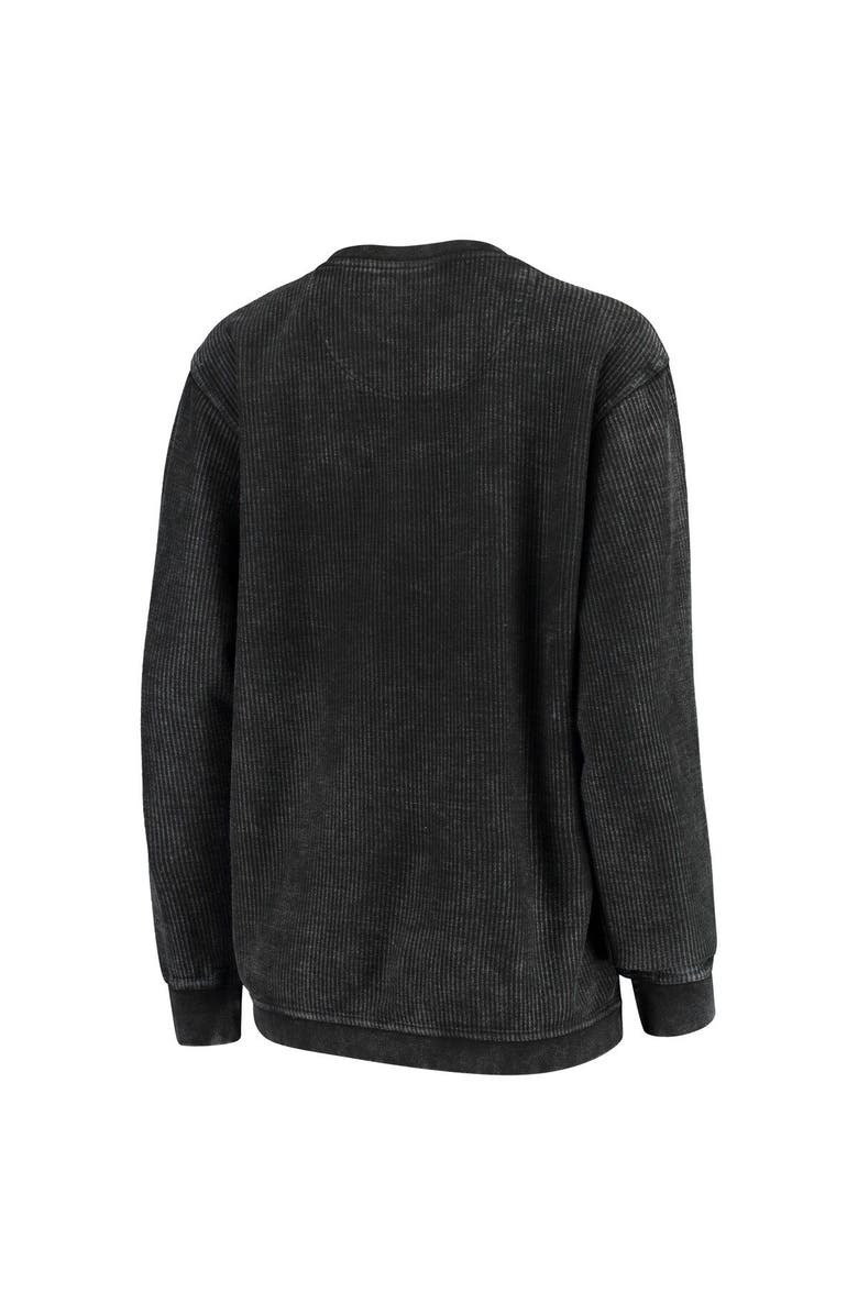 PRESSBOX Women's Pressbox Black Georgia Bulldogs Comfy Cord Vintage Wash Basic Arch Pullover Sweatshirt, Alternate, color, Black