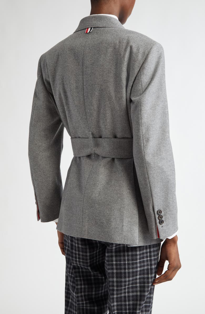 Thom Browne Wool Flannel Safari Jacket, Alternate, color, Light Grey