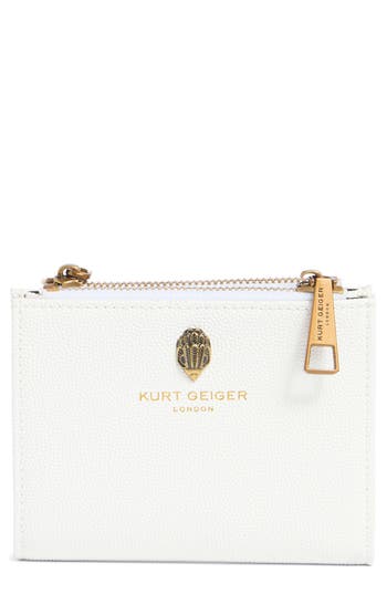 Kurt Geiger London Shoreditch Pebbled Leather Wallet In White