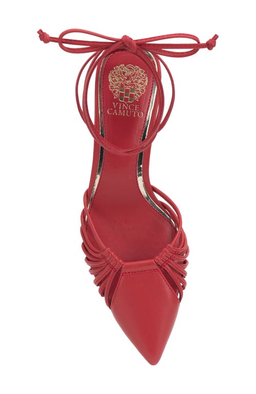Vince Camuto Kota Ankle Wrap Pointed Toe Pump In Red