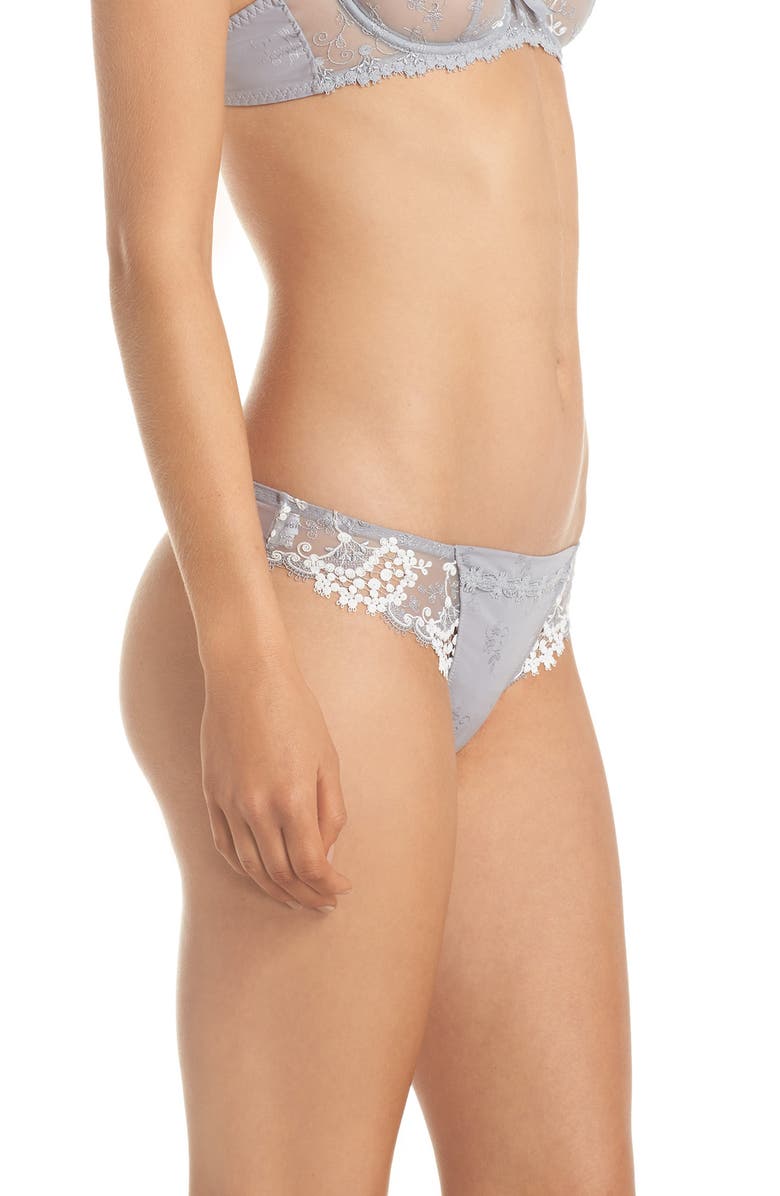 Simone Perele 'Wish' Embroidered Tanga Thong, Alternate, color,